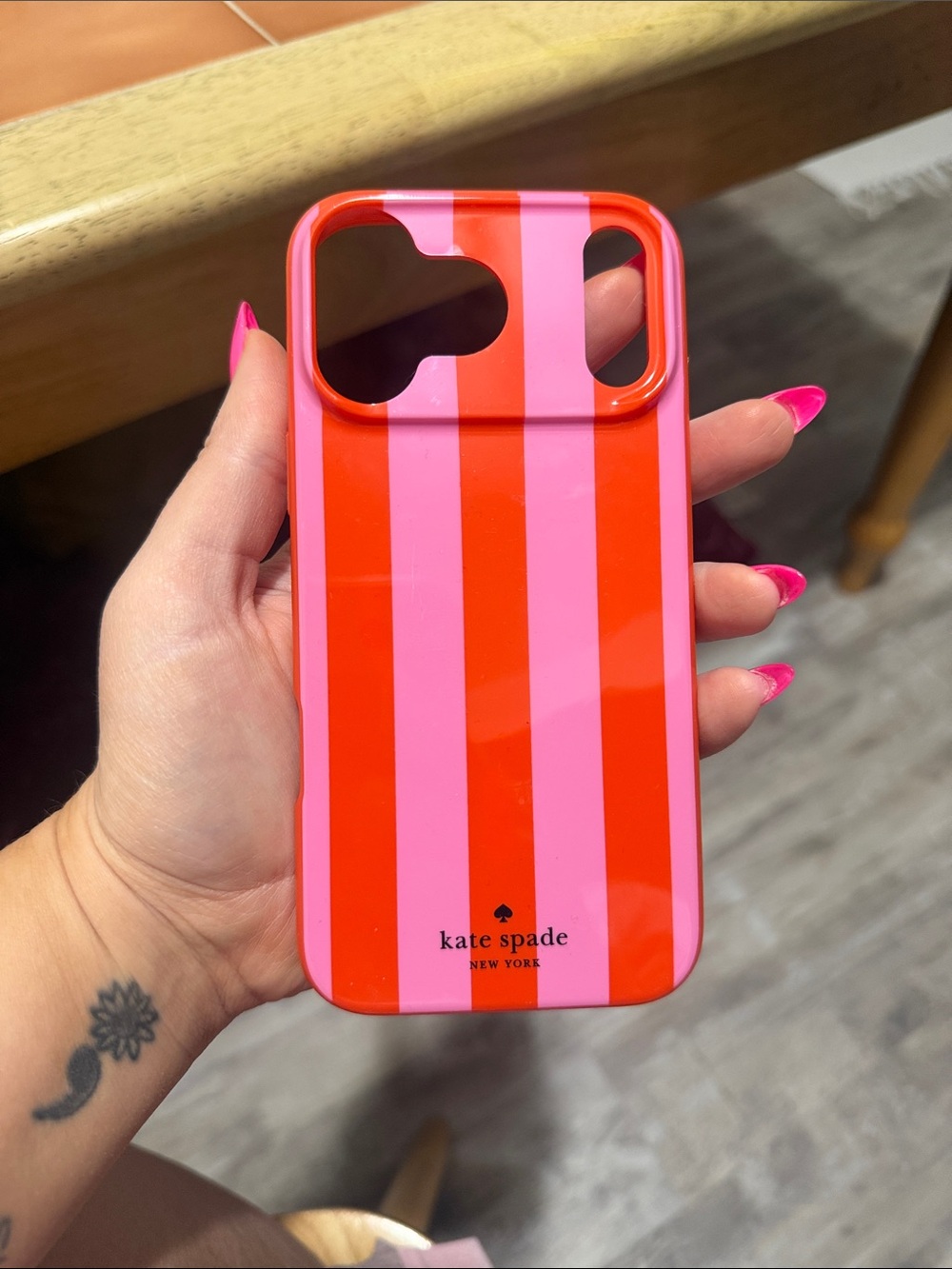 kate spade Red and Pink Striped iPhone Case
